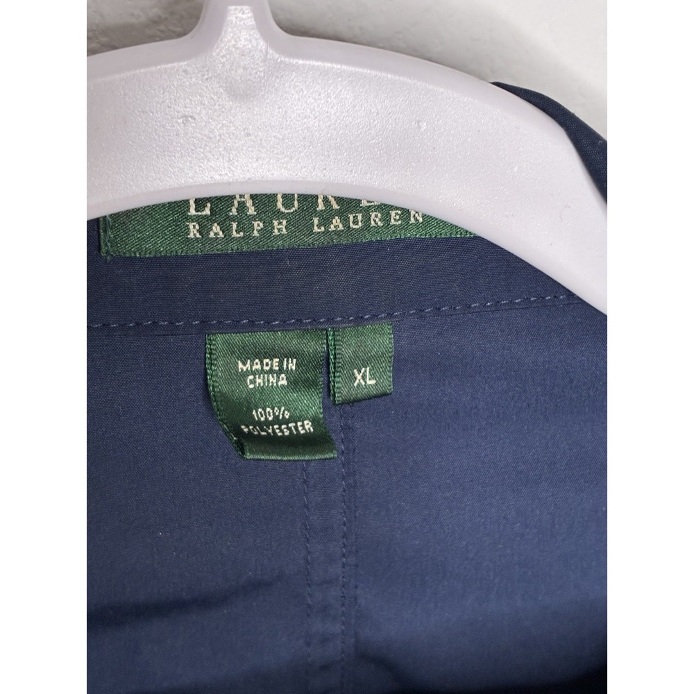 Ralph Lauren Jacket Women XL Blue LRL Zip Snap Trench Peacoat Windbreaker 0454 - Picture 13 of 16